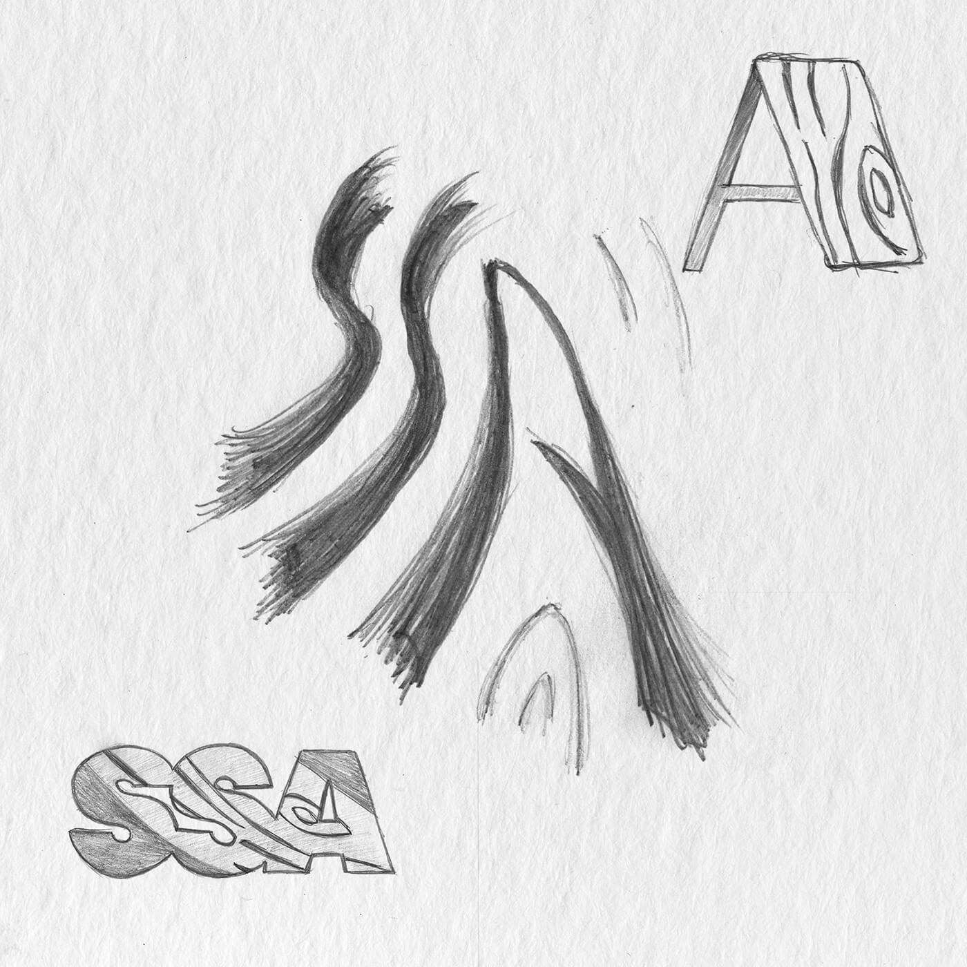 Ontwerpschetsen van het logo voor Steenschot Achterhoek