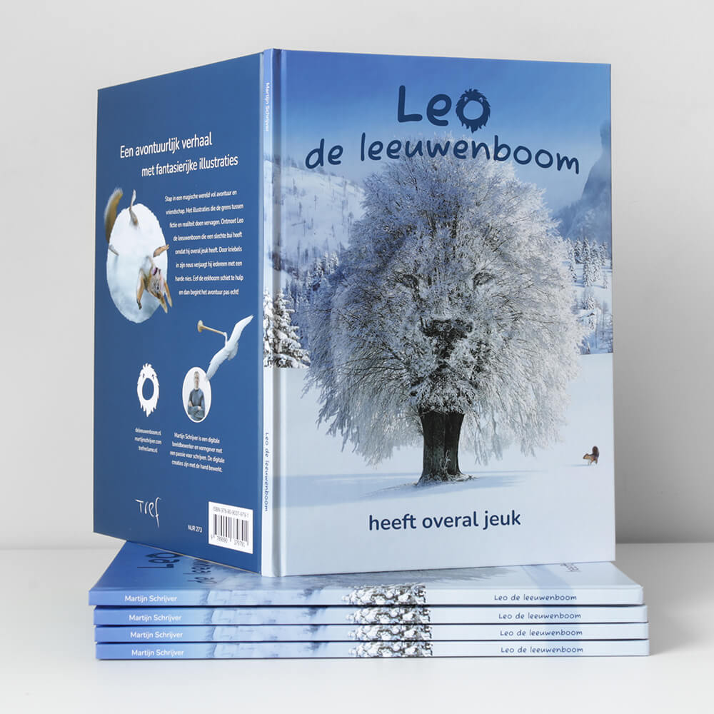 Gedrukte exemplaren van prentenboek Leo de Leeuwenboom