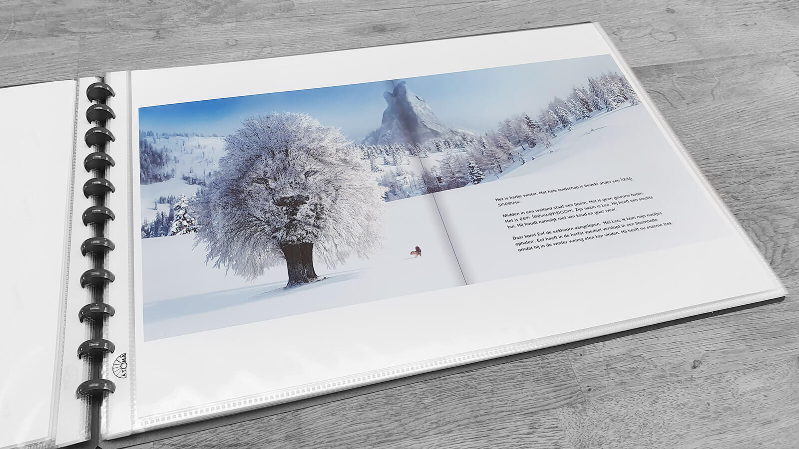 Conceptversie van het prentenboek Leo de Leeuwenboom voor feedback van boekhandels