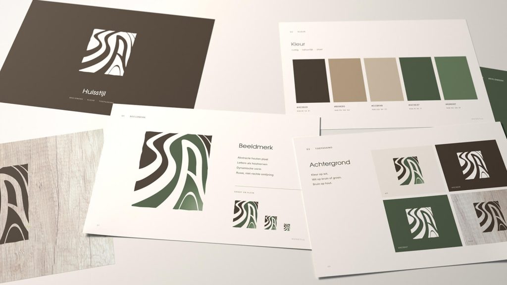 Mini-brandbook voor SteenSchot Achterhoek met logovarianten, kleuren en typografie