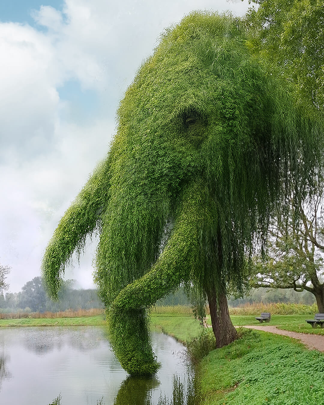 Eindresultaat van surrealistisch digitaal artwork