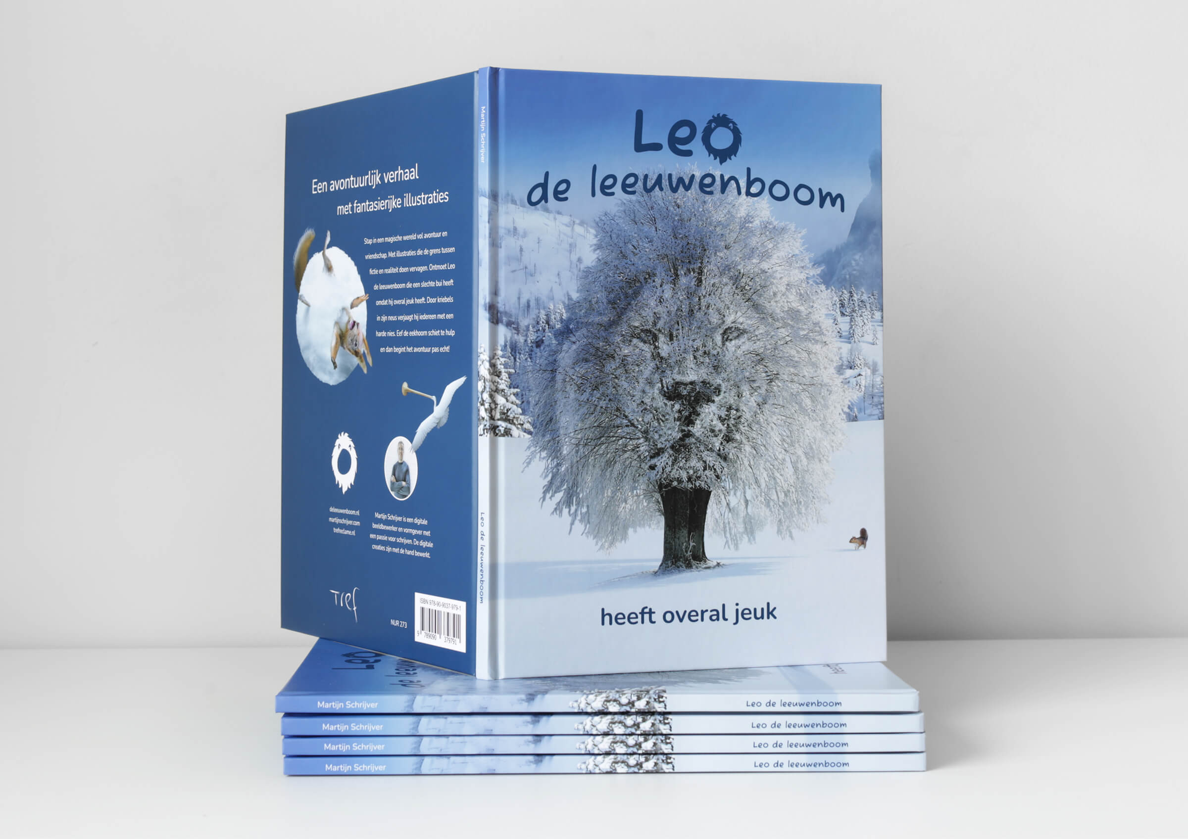 Stapel hardcover prentenboeken Leo de Leeuwenboom