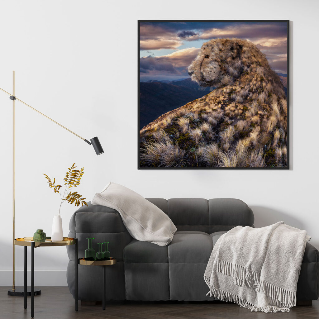 Cheetah Hill canvas met frame
