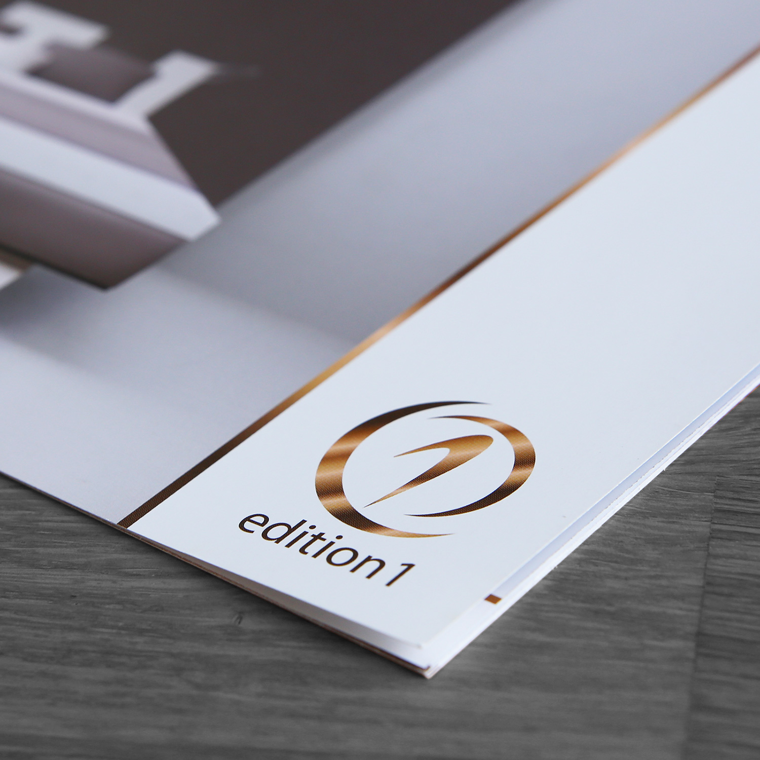 Uitsnede van brochure met Edition1 logo